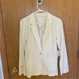 LC Lauren Conrad Cream Tailored Blazer Jacket